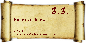 Bernula Bence névjegykártya